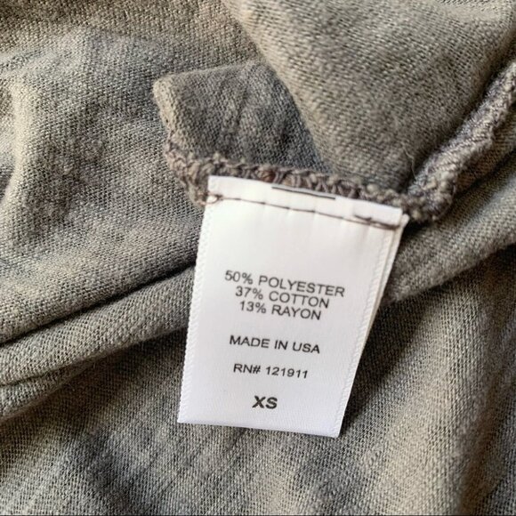 Revolve LNA Bolero Tee T-shirt Top Cut out Short Sleeve Cotton blend Carbon XS - Picture 9 of 13